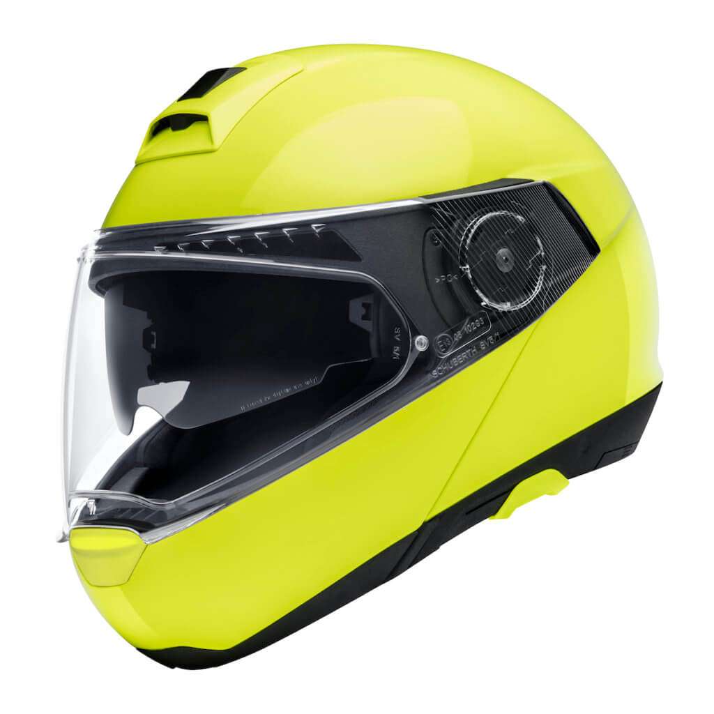 Schuberth C4 Hi-Viz from the side