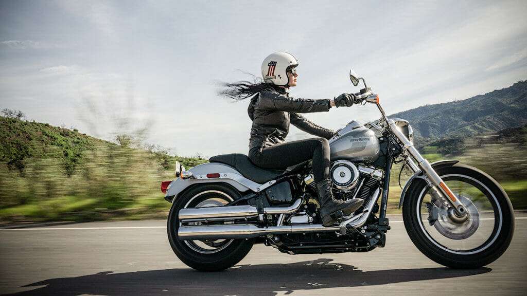 Woman riding motorcycle