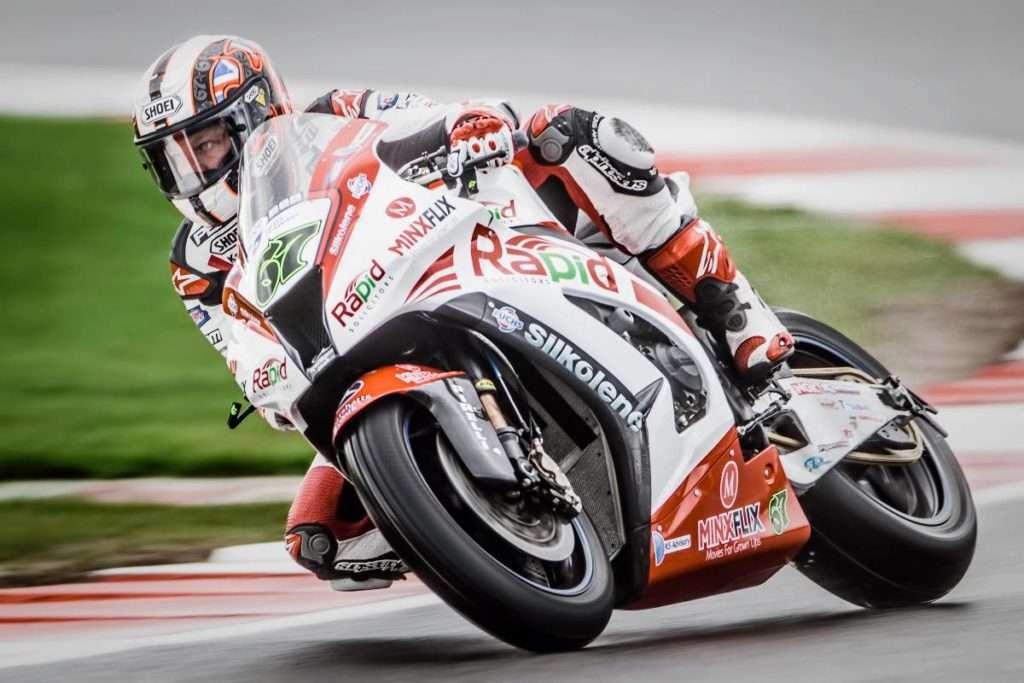 White and red racing motorcycle