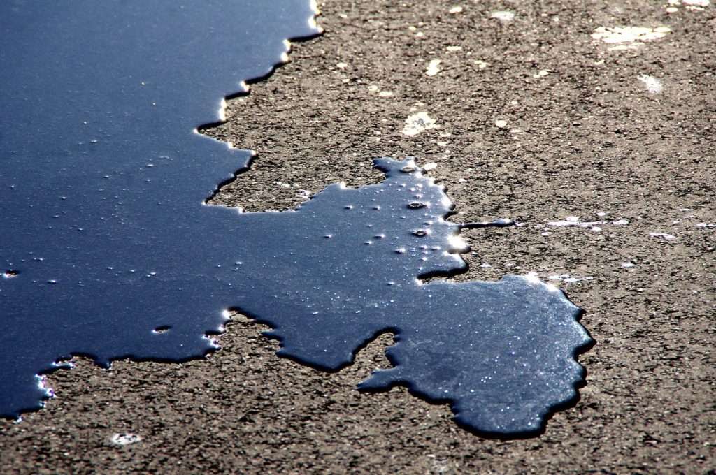 Oil spilled on the ground