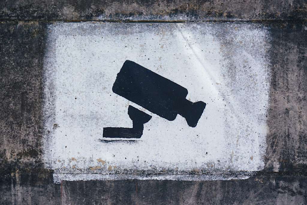 Surveillance camera stencil 