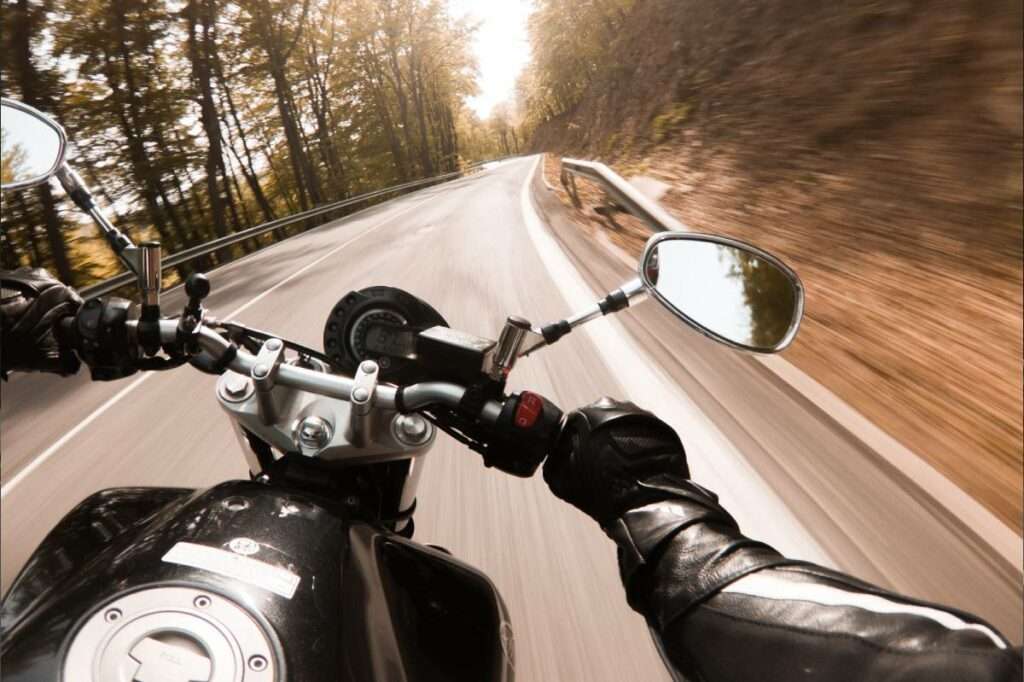 Riding a motorcycle pov